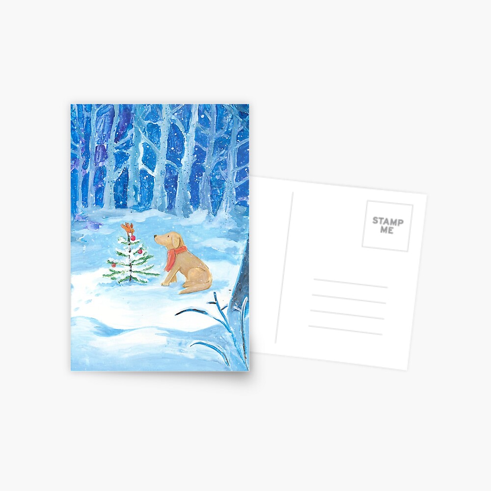 Dog winter magic Postcard