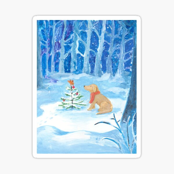 Dog winter magic Sticker