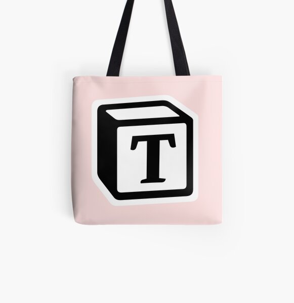 Letter "T" Block Personalised Monogram All Over Print Tote Bag
