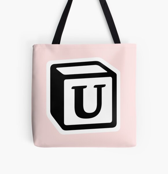 Letter "U" Block Personalised Monogram All Over Print Tote Bag