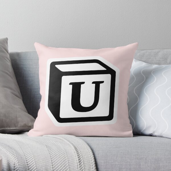 Letter "U" Block Personalised Monogram Throw Pillow