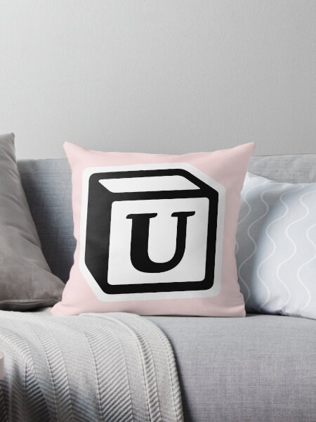 Letter "U" Block Personalised Monogram Throw Pillow