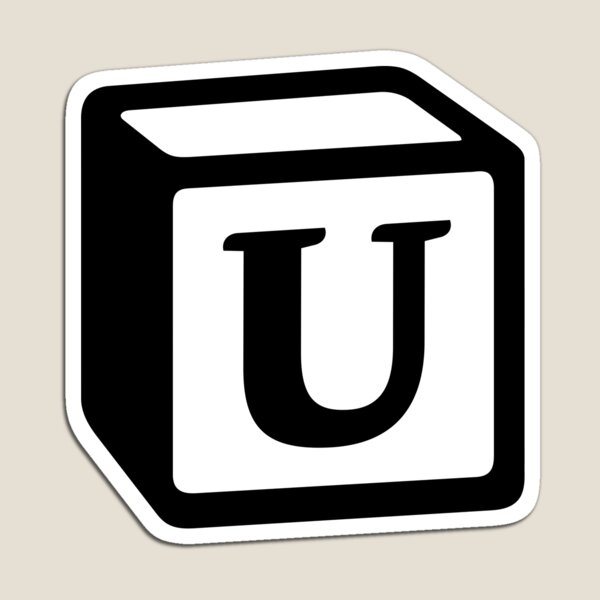 Letter "U" Block Personalised Monogram Magnet