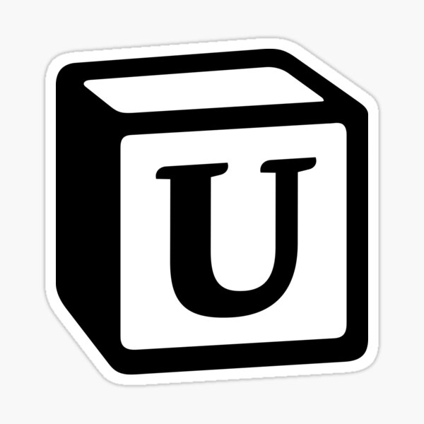 Letter "U" Block Personalised Monogram Sticker