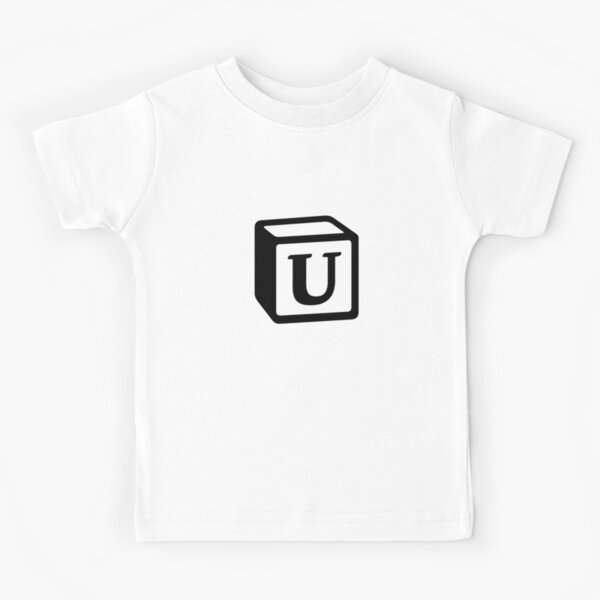 Letter "U" Block Personalised Monogram Kids T-Shirt