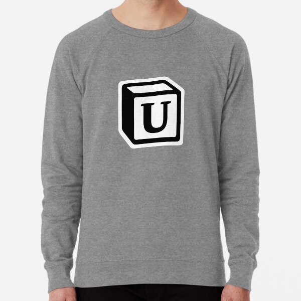 Letter "U" Block Personalised Monogram Lightweight Sweatshirt