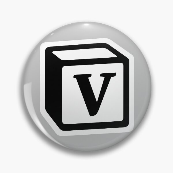 Letter "V" Block Personalised Monogram Pin