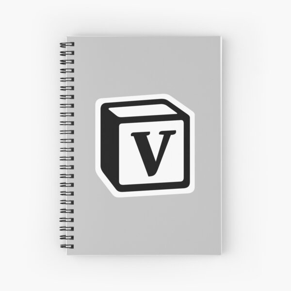 Letter "V" Block Personalised Monogram Spiral Notebook