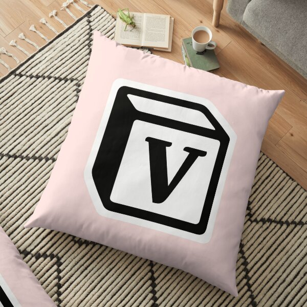 Letter "V" Block Personalised Monogram Floor Pillow