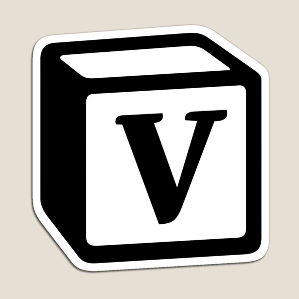 Letter "V" Block Personalised Monogram Magnet