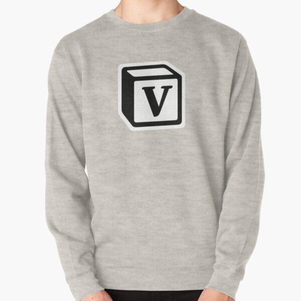 Letter "V" Block Personalised Monogram Pullover Sweatshirt