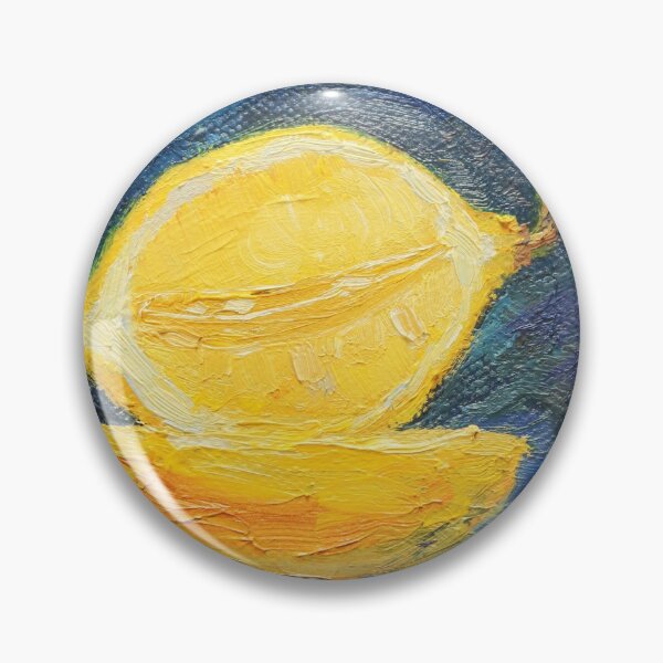 Artikelvorschau, Appetitliche Zitronen, gelb auf blauem Hintergrund entworfen und verkauft von Tamyspaints.