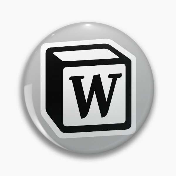 Letter "W" Block Personalised Monogram Pin