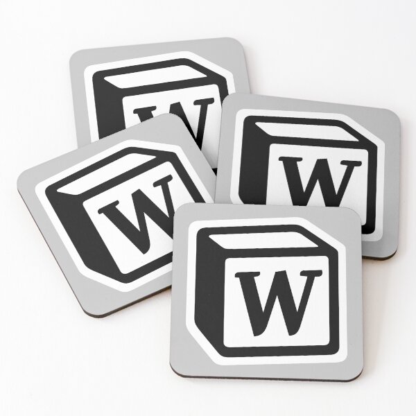 Letter "W" Block Personalised Monogram Coasters (Set of 4)