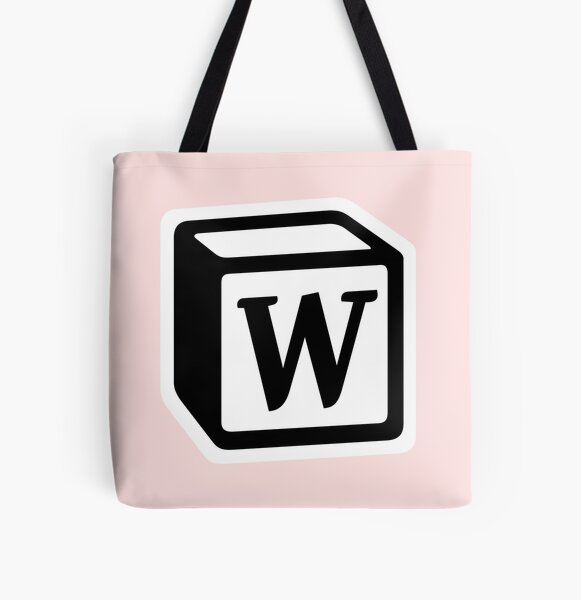 Letter "W" Block Personalised Monogram All Over Print Tote Bag