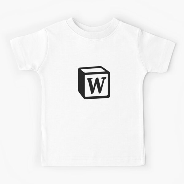 Letter "W" Block Personalised Monogram Kids T-Shirt