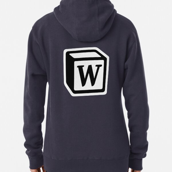 Letter "W" Block Personalised Monogram Pullover Hoodie