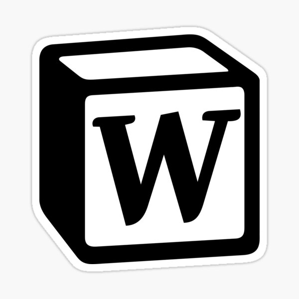 Letter "W" Block Personalised Monogram Sticker