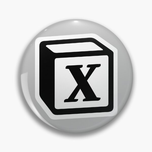 Letter "X" Block Personalised Monogram Pin