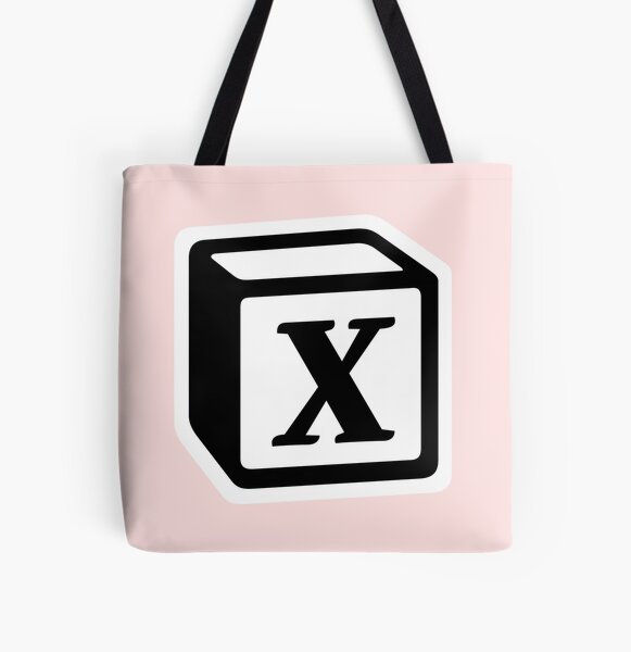 Letter "X" Block Personalised Monogram All Over Print Tote Bag