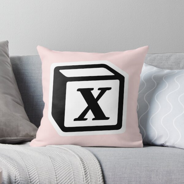 Letter "X" Block Personalised Monogram Throw Pillow