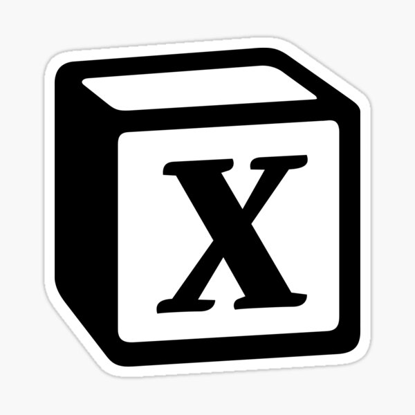 Letter "X" Block Personalised Monogram Sticker