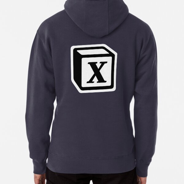 Letter "X" Block Personalised Monogram Pullover Hoodie