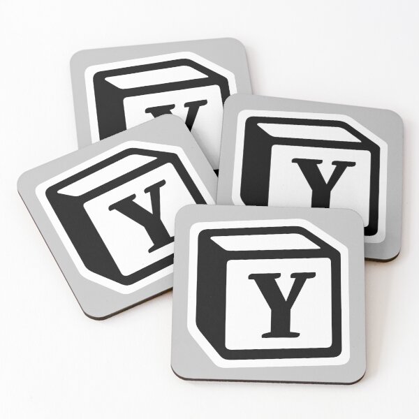 Letter "Y" Block Personalised Monogram Coasters (Set of 4)
