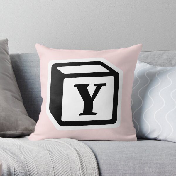 Letter "Y" Block Personalised Monogram Throw Pillow
