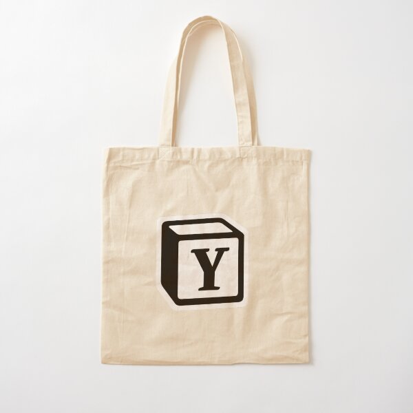 Letter "Y" Block Personalised Monogram Cotton Tote Bag