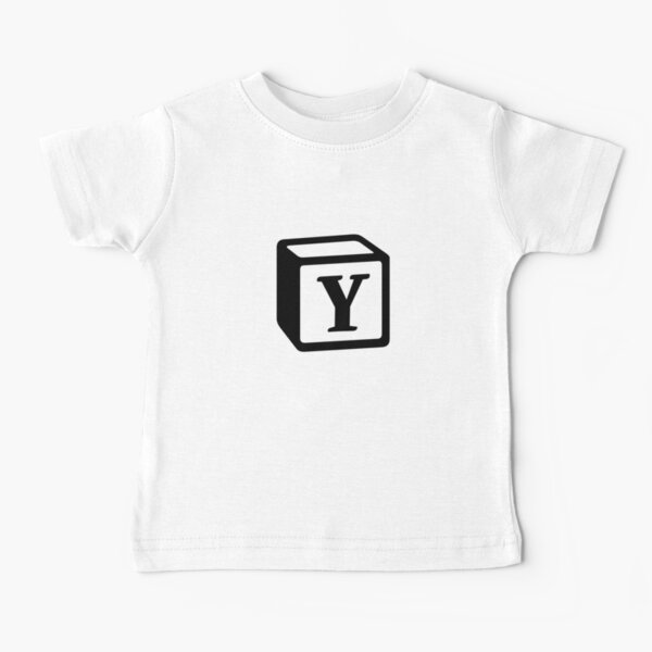 Letter "Y" Block Personalised Monogram Baby T-Shirt