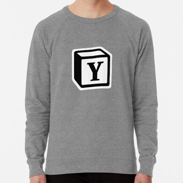 Letter "Y" Block Personalised Monogram Lightweight Sweatshirt