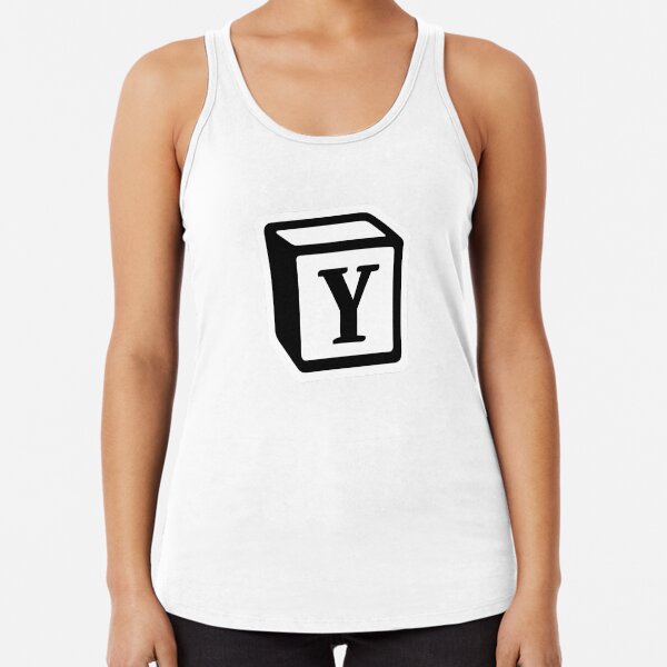 Letter "Y" Block Personalised Monogram Racerback Tank Top