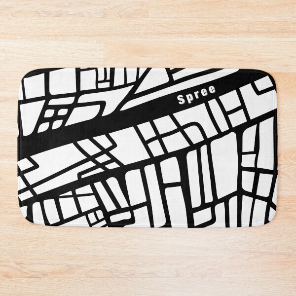 Item preview, Berlin from above with River Spree, abstract, Map, Black and White  designed and sold by MVTee.