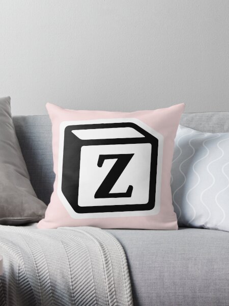 Letter "Z" Block Personalised Monogram Throw Pillow