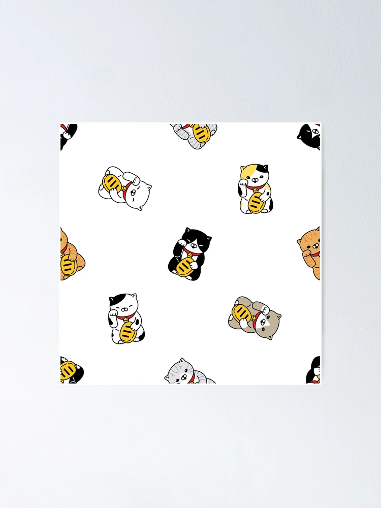 Thumbnail 1 of 3, Poster, Kawaii Cats Pattern designed and sold by PatternSquare.