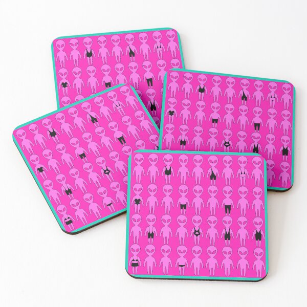 Item preview,  Small pink men from Mars . Extraterrestrials In bathing suites. designed and sold by marina63.
