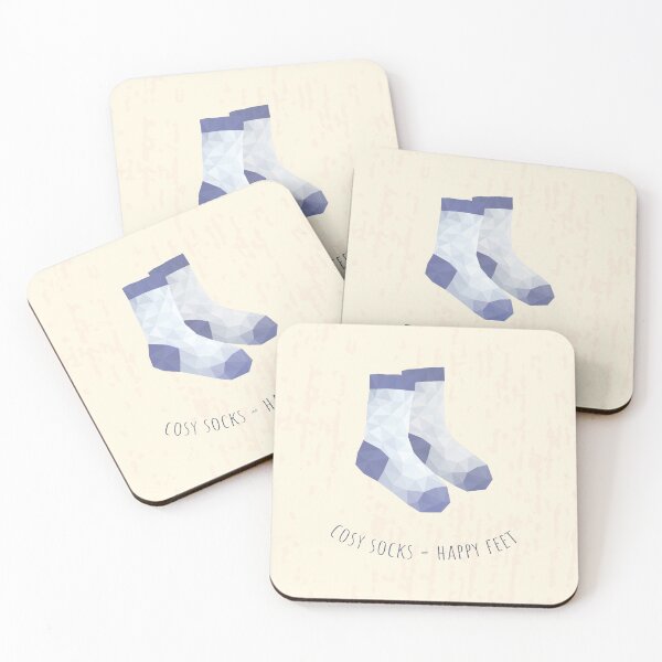 Item preview, Cozy socks, happy feet (blue) designed and sold by frangipaniarts.