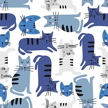 Artwork thumbnail, Cute Cat Pattern by PatternSquare