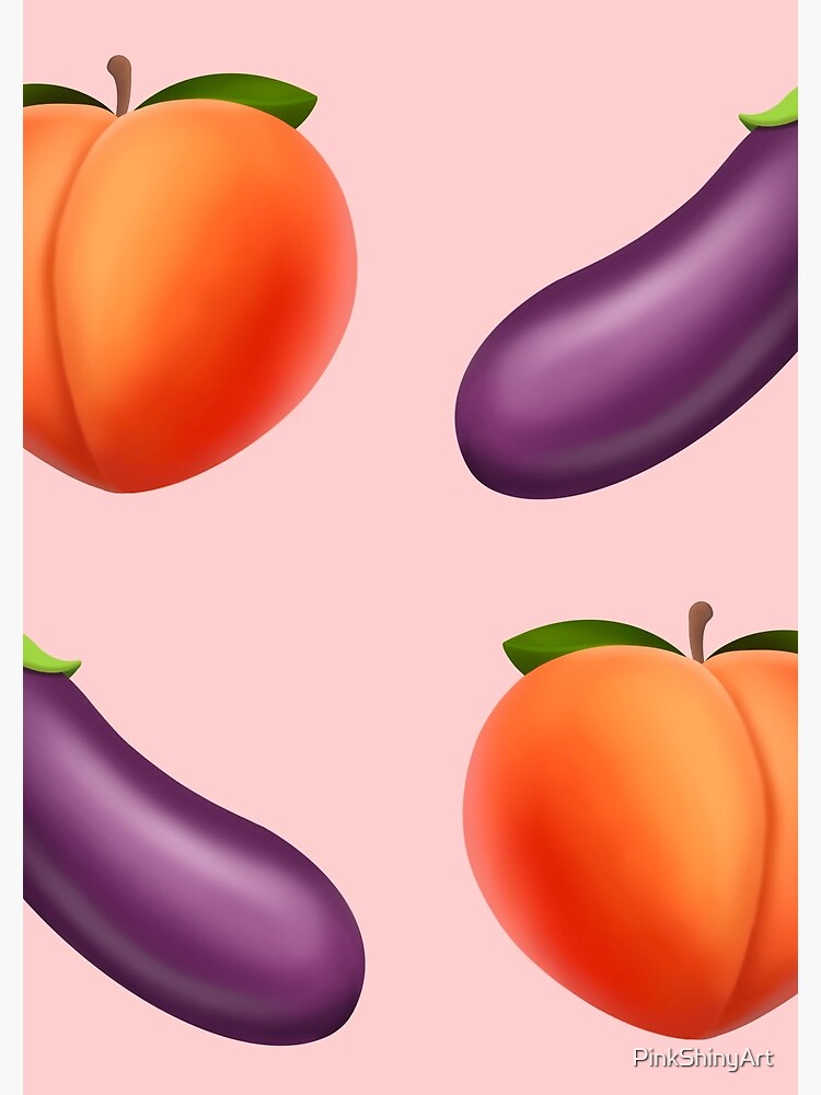 "Peach and eggplant emoji " Spiral Notebook for Sale by PinkShinyArt