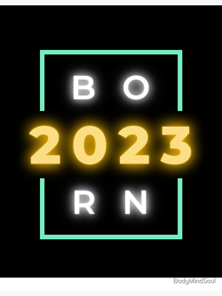 Lámina fotográfica «BORN 2023 Luces de neón» de BodyMindSoul | Redbubble