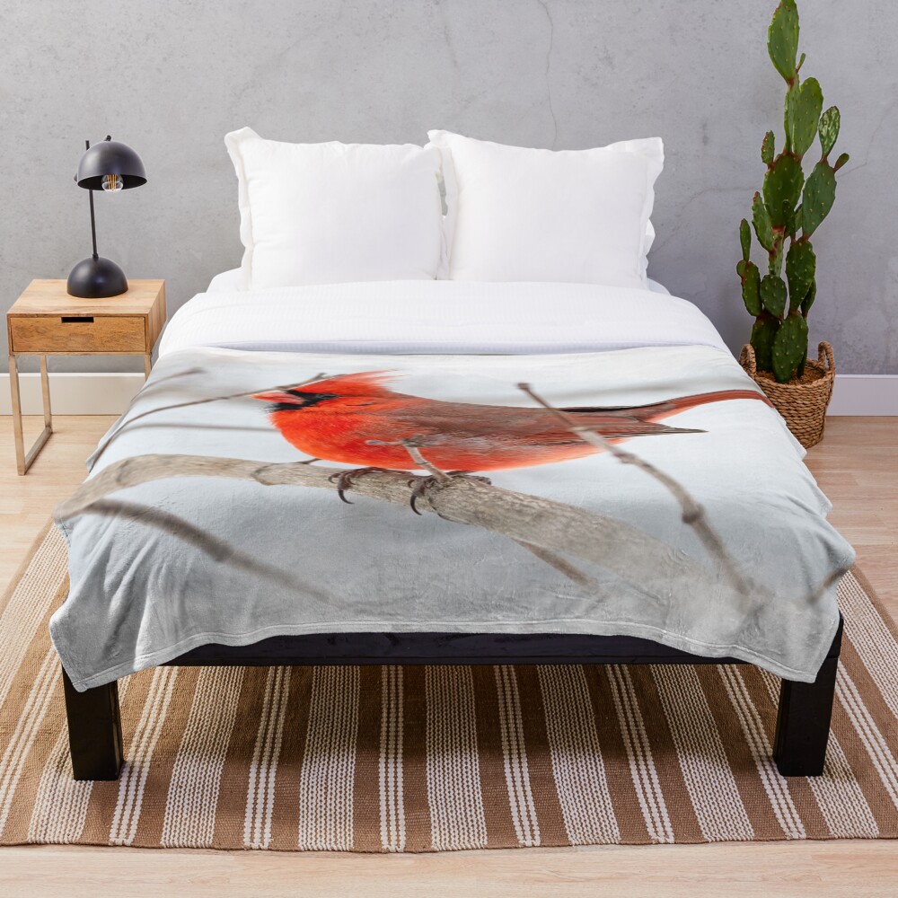 "The Red Cardinal Bird" Throw Blanket for Sale by GiftPicks Redbubble
