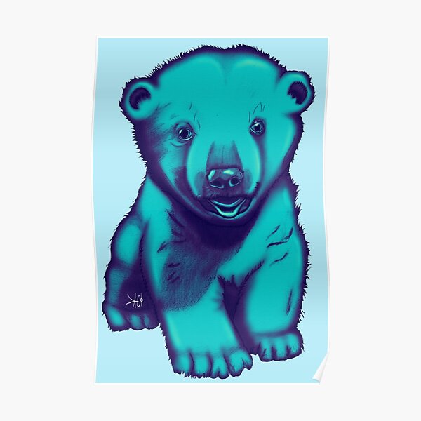Eisbär Gezeichnet T-Shirt Kunst Poster