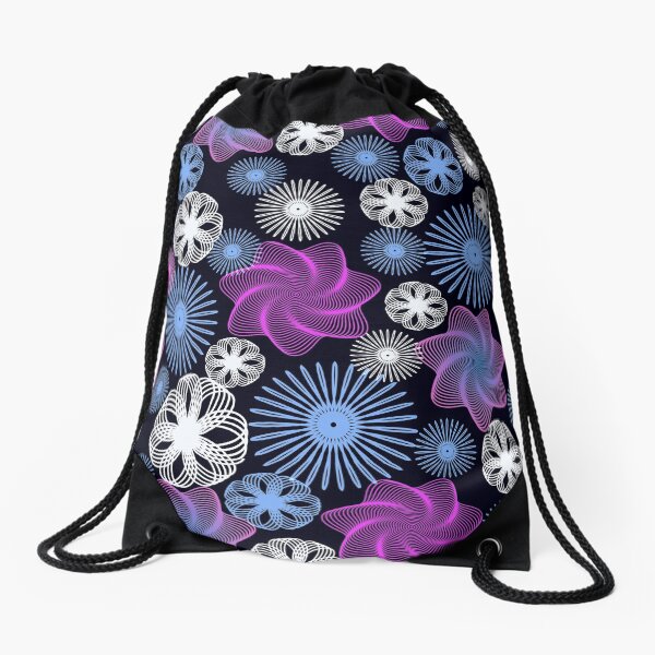 Dancing Spirographs Drawstring Bag