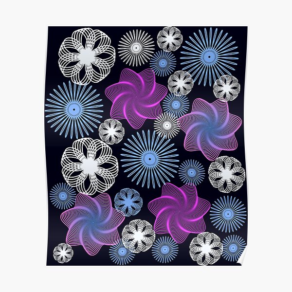 Dancing Spirographs Poster