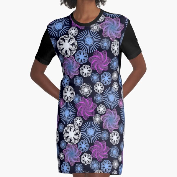 Dancing Spirographs Graphic T-Shirt Dress