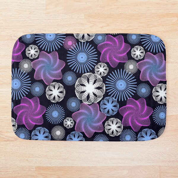 Dancing Spirographs Bath Mat