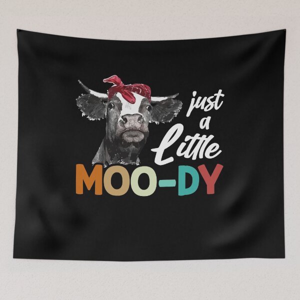 Item preview, Cow - Just A Little Moo-dy - Cow's Lover - Funny designed and sold by Dressed For  Duty.