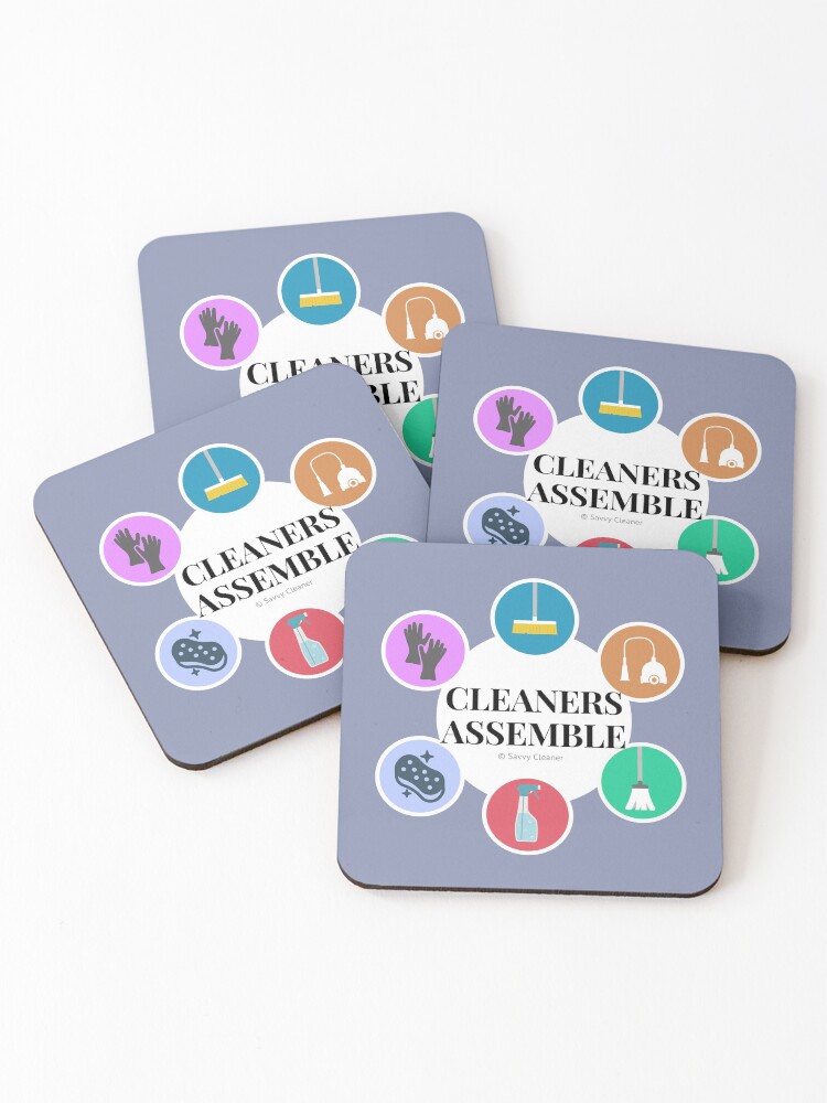 Thumbnail 1 of 5, Coasters (Set of 4), Cleaners Assemble Housekeeping Gift designed and sold by SavvyCleaner.