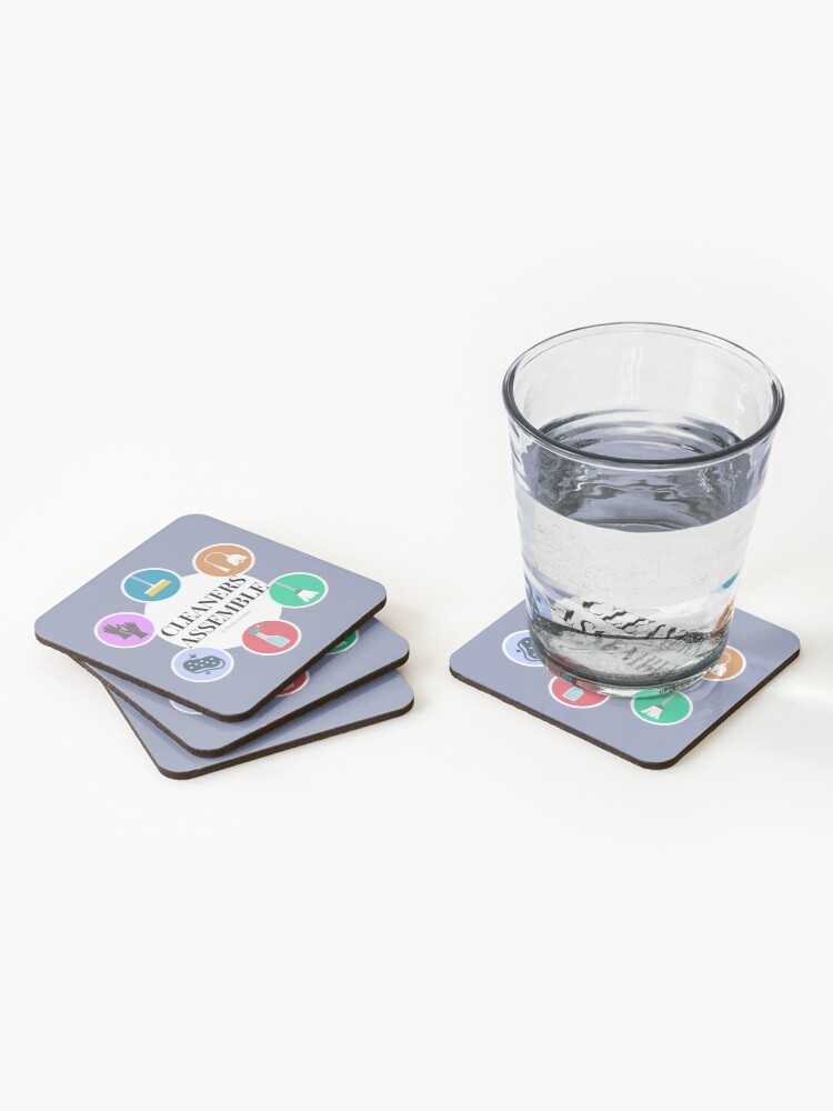 Thumbnail 2 of 5, Coasters (Set of 4), Cleaners Assemble Housekeeping Gift designed and sold by SavvyCleaner.